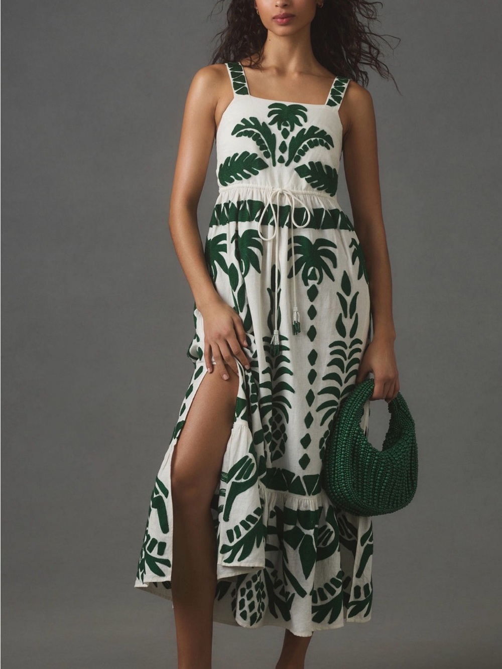 Farm Rio Embroidered Midi Dress - Picture 1 of 6
